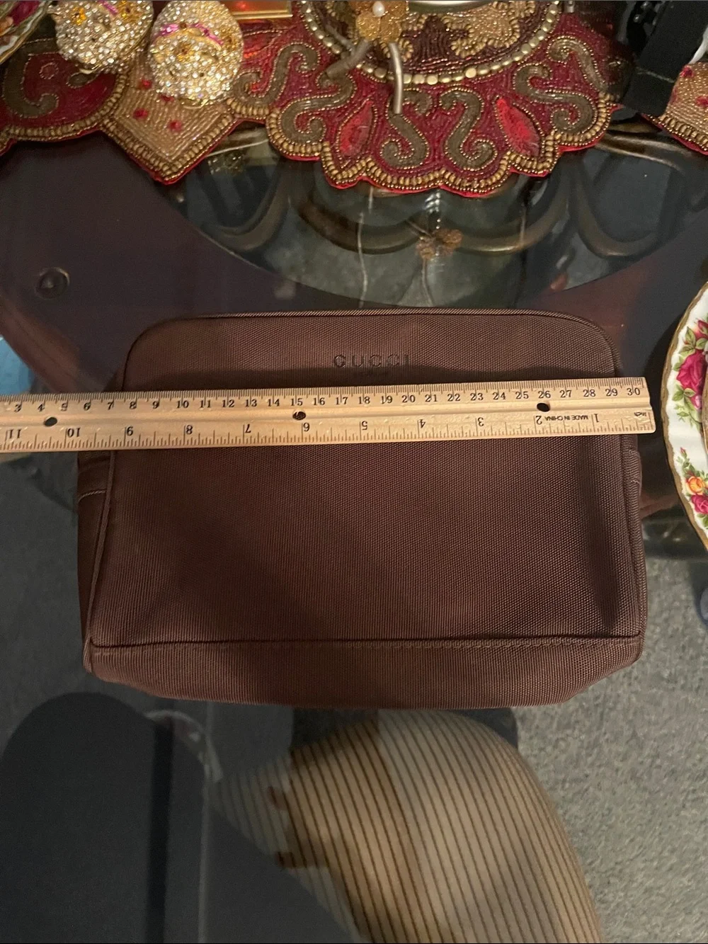 Gucci Brown Canvas Toiletry Organizer